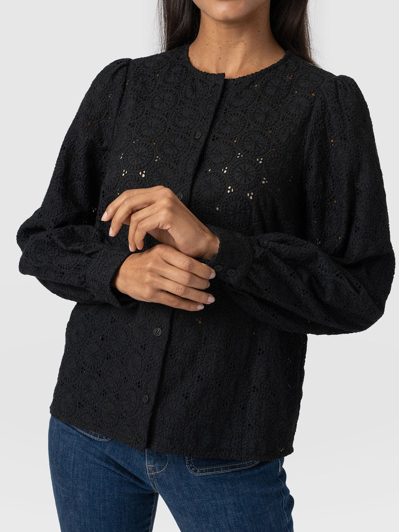 Tabitha Blouse - Black Broderie