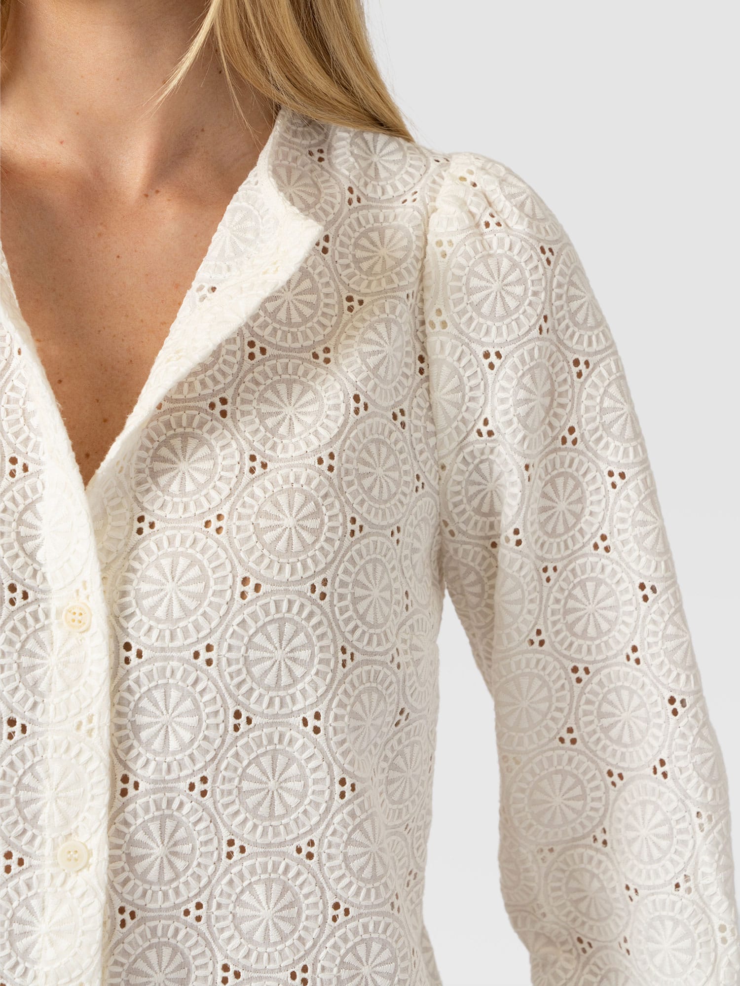 Tabitha Blouse - Cream Broderie