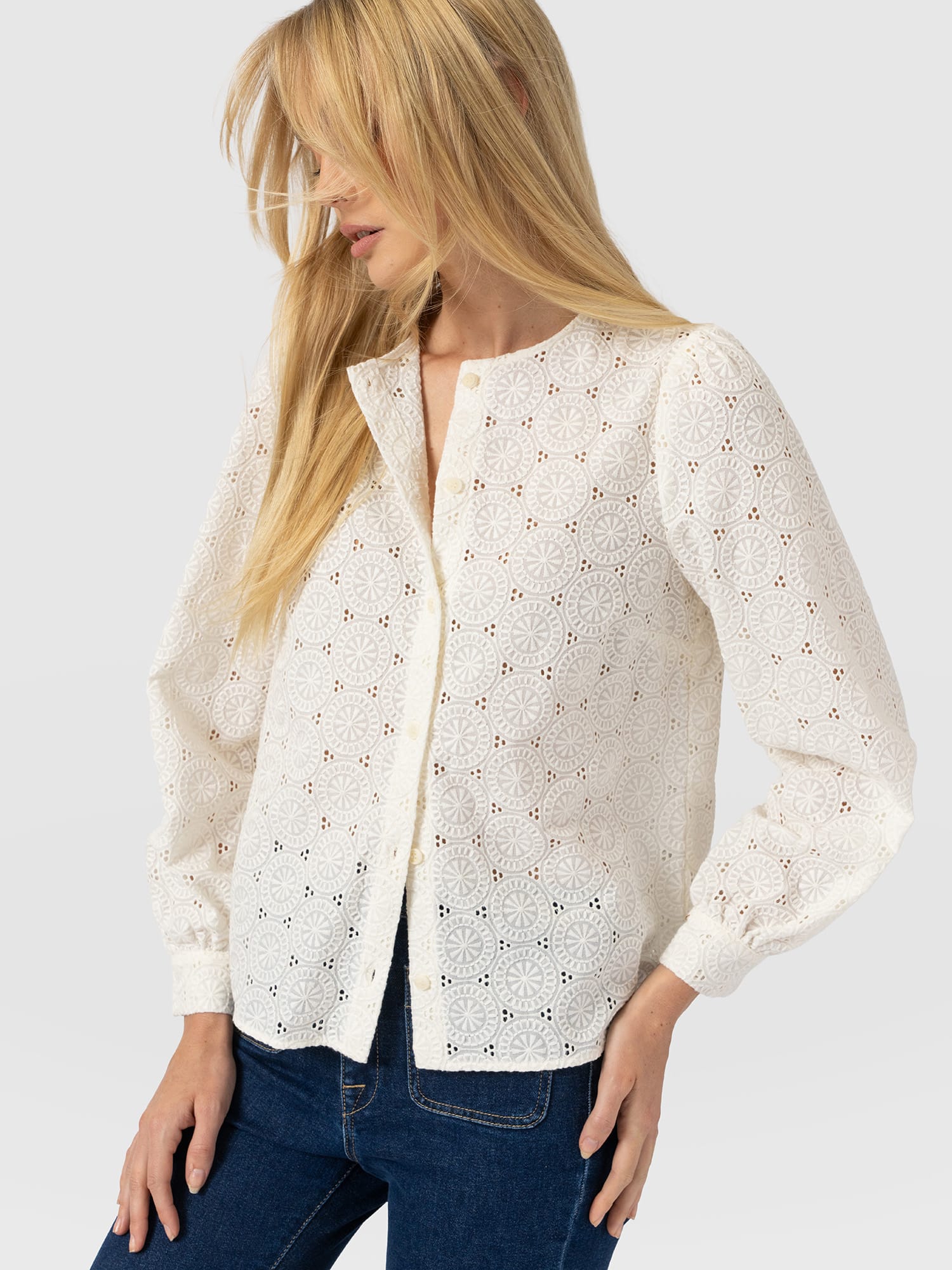 Tabitha Blouse - Cream Broderie