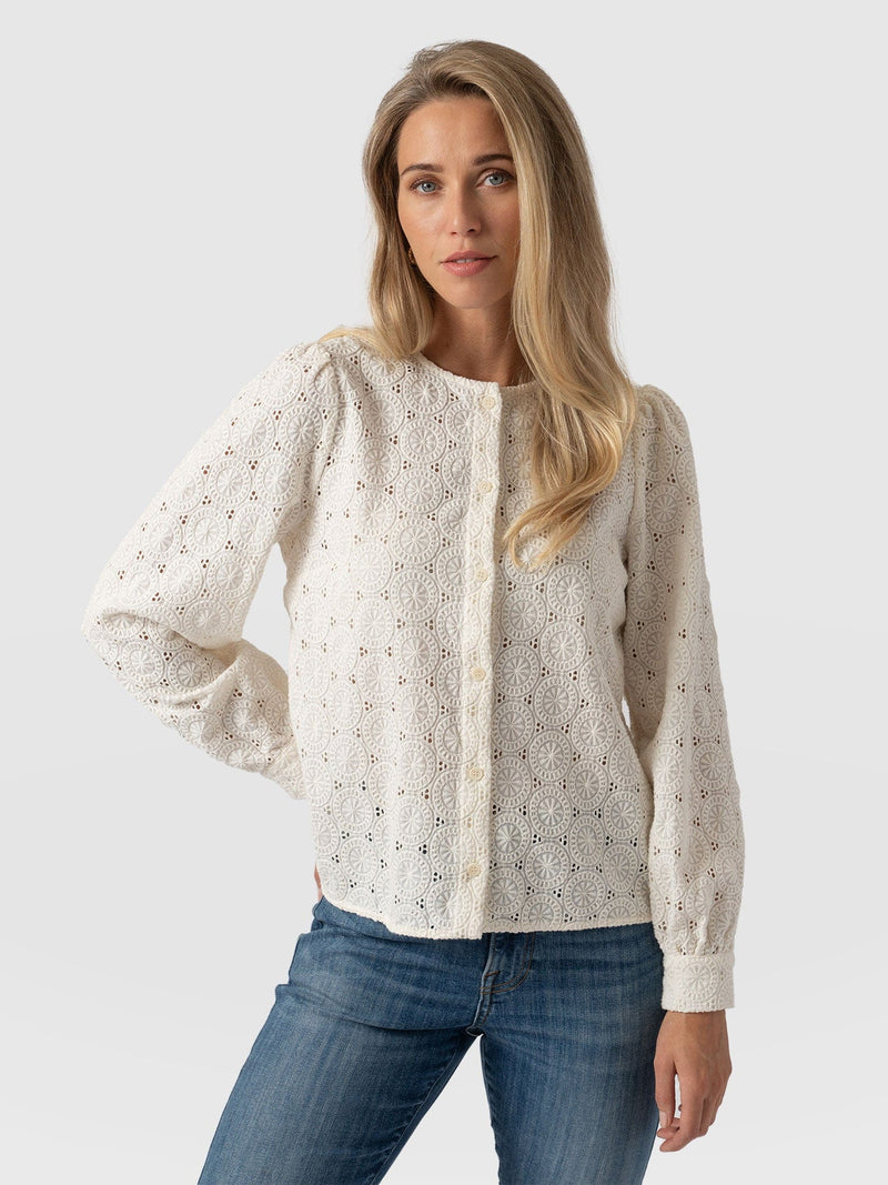 Tabitha Blouse - Cream Broderie