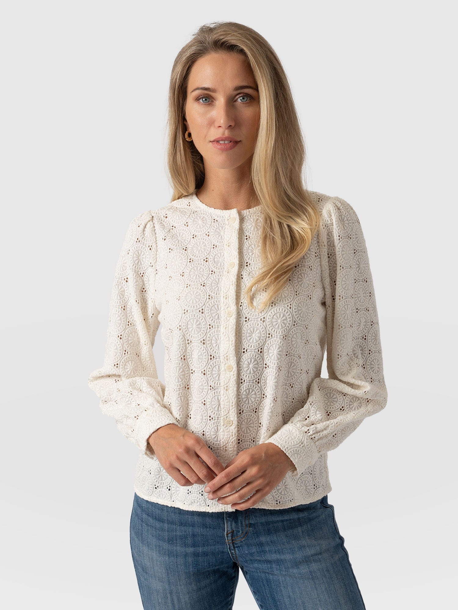 Tabitha Blouse - Cream Broderie