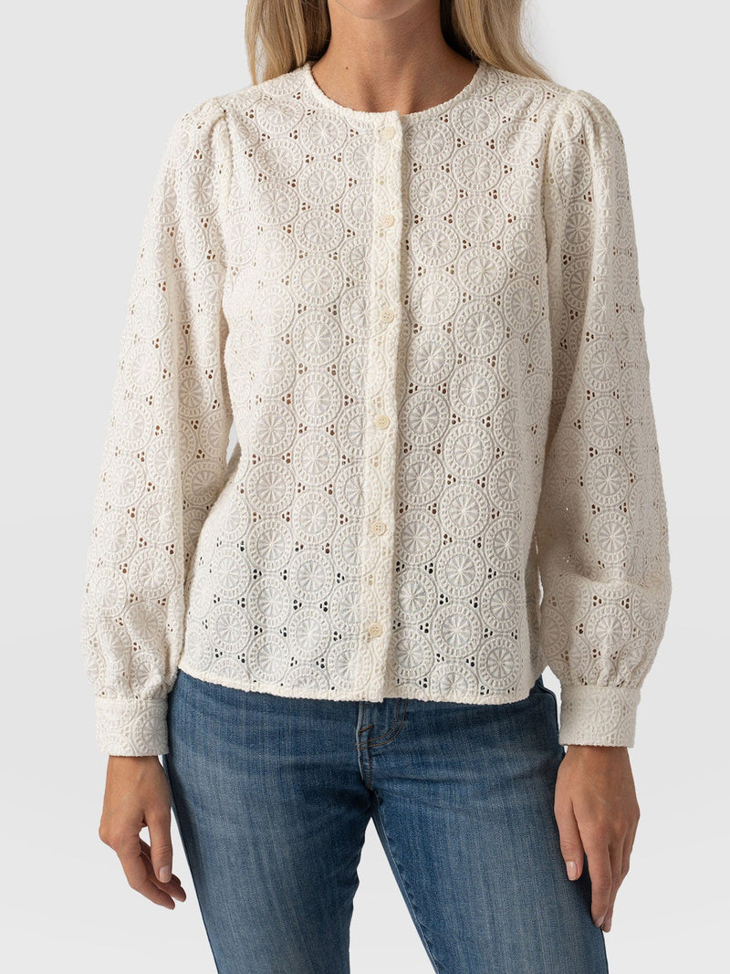 Tabitha Blouse - Cream Broderie