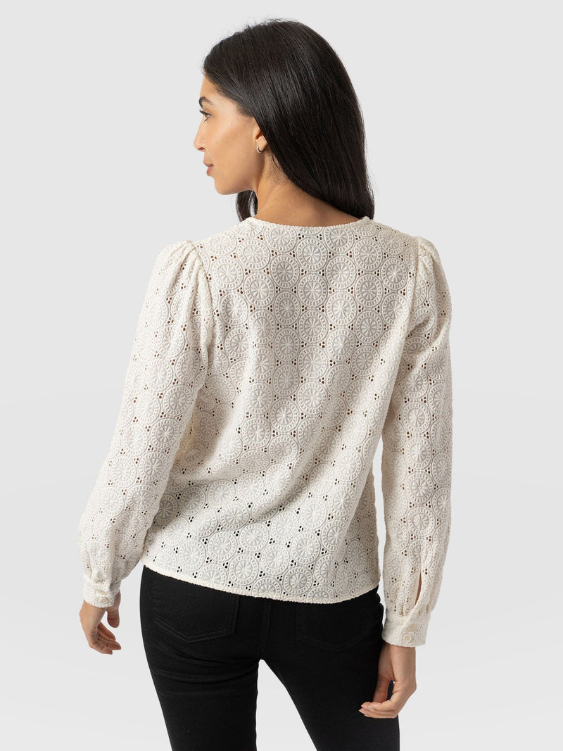 Tabitha Blouse - Cream Broderie