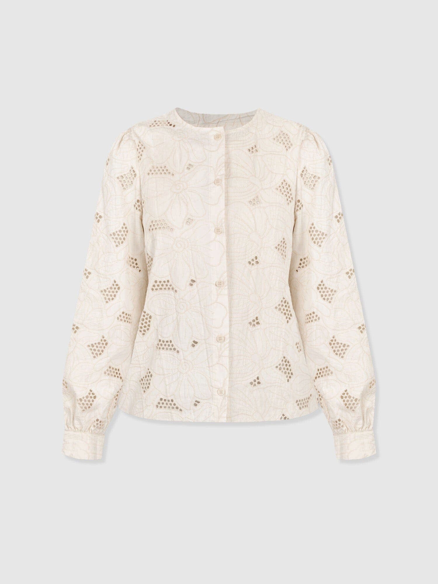 Tabitha Blouse - Cream Floral - Women's Blouses | Saint + Sofia® UK