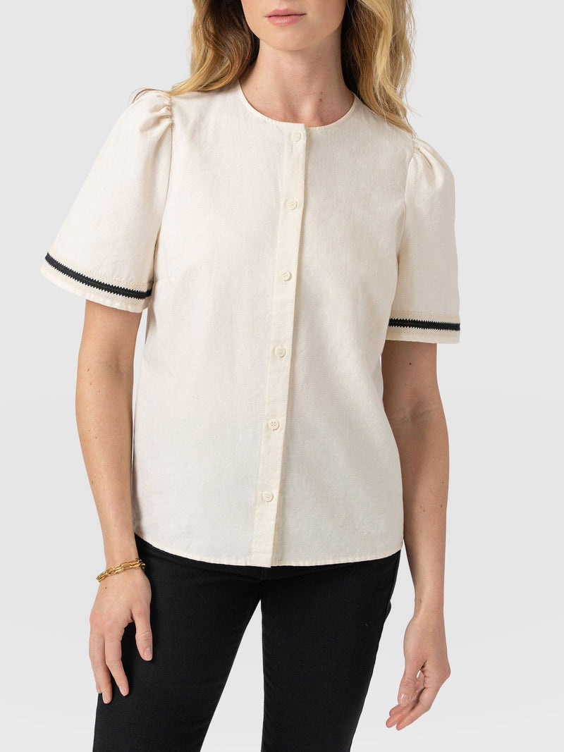 Tabitha Blouse - Cream - Women's Blouses | Saint + Sofia® UK