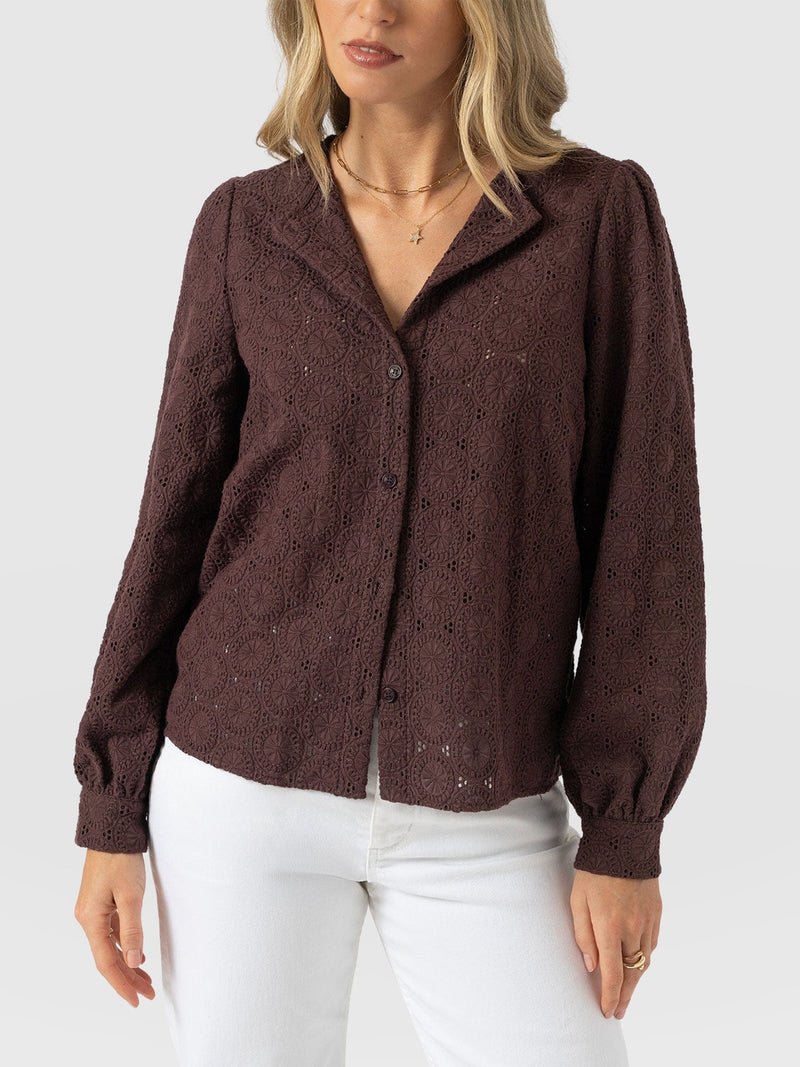 Tabitha Blouse - Maroon