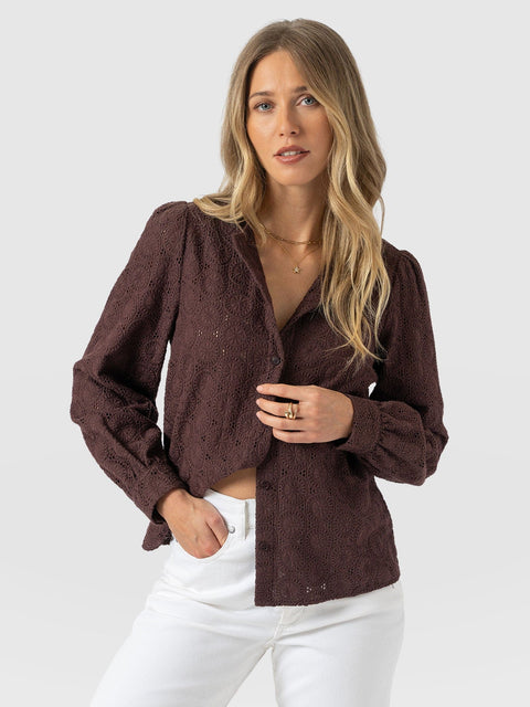 Tabitha Blouse - Maroon
