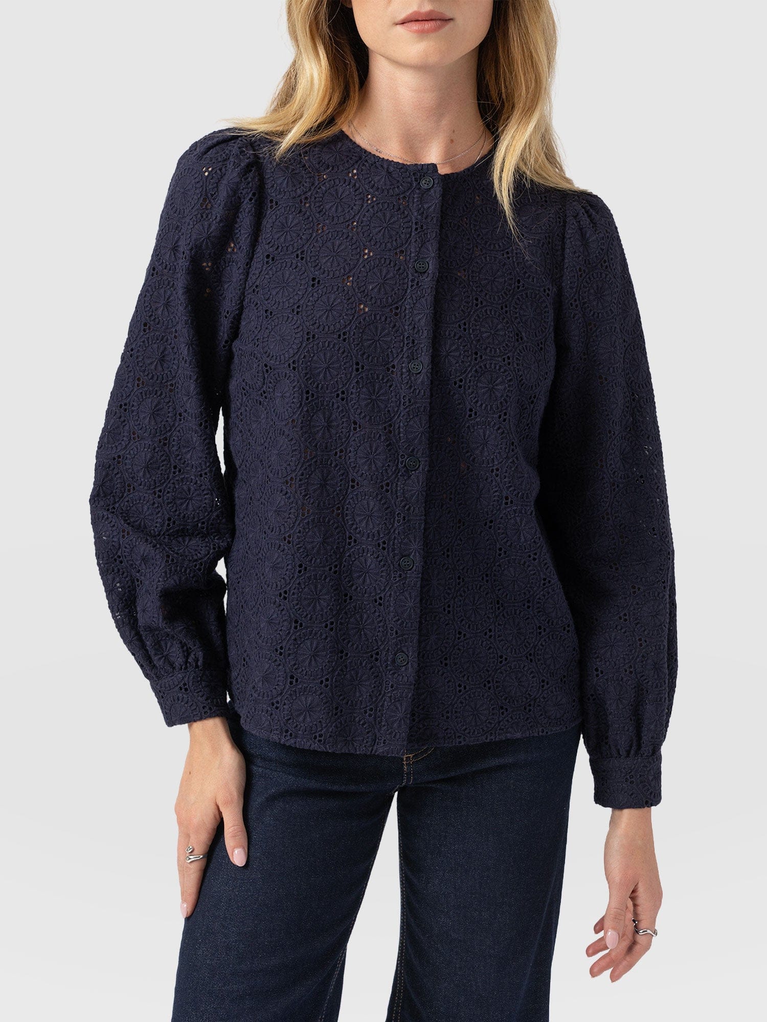 Tabitha Blouse - Navy - Women's Blouses | Saint + Sofia® UK