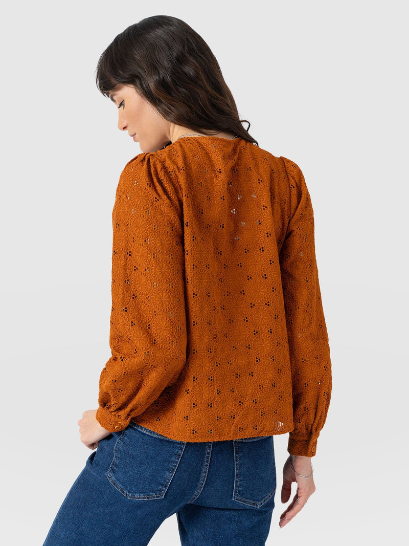 Tabitha Blouse Tan - Women's Blouses | Saint + Sofia® UK