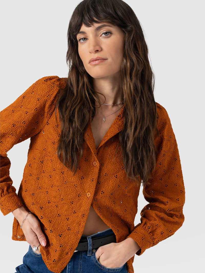 Tabitha Blouse Tan - Women's Blouses | Saint + Sofia® UK