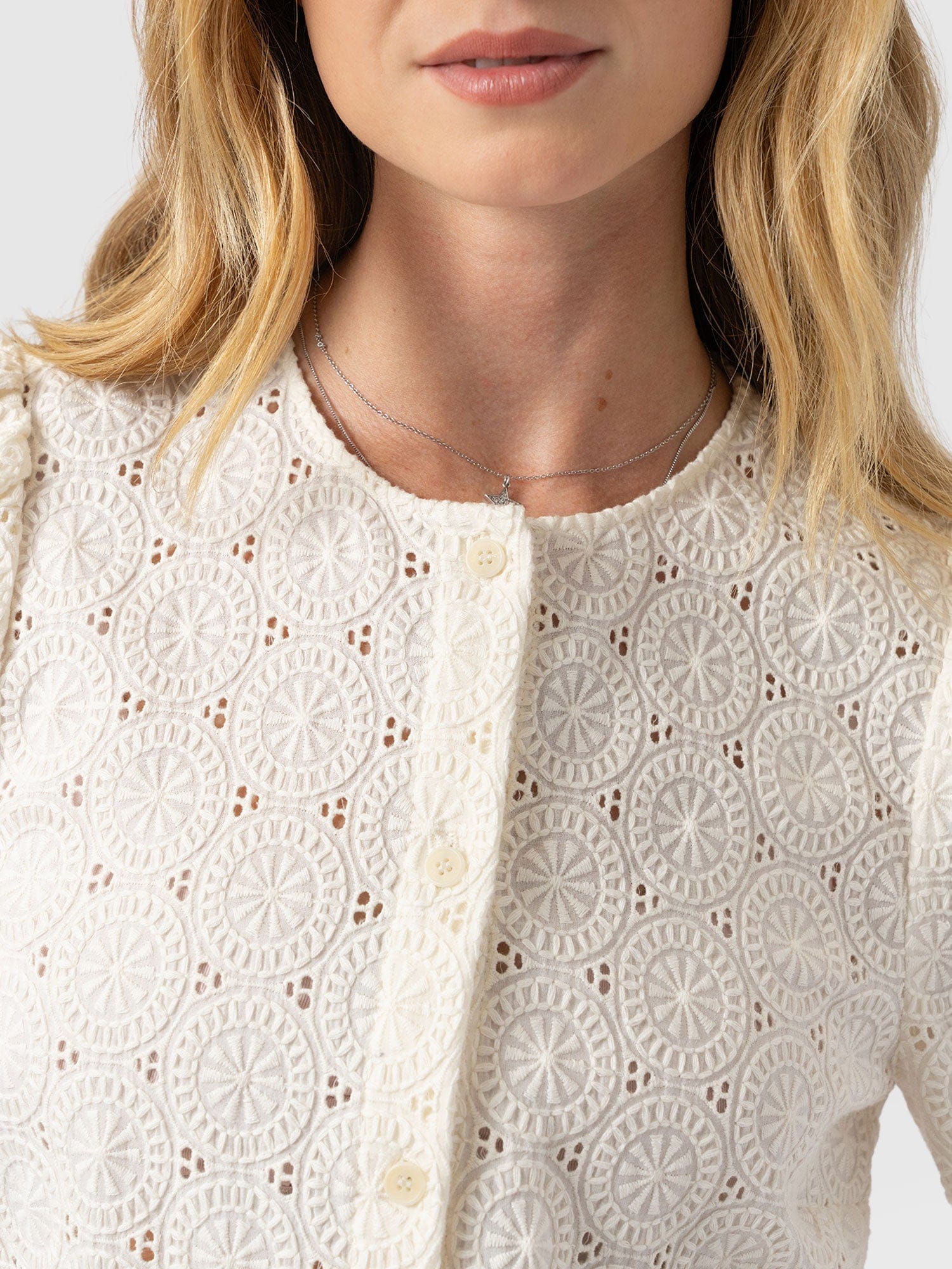 Tabitha Short Sleeve Blouse - Cream - Women's Blouses | Saint + Sofia® UK
