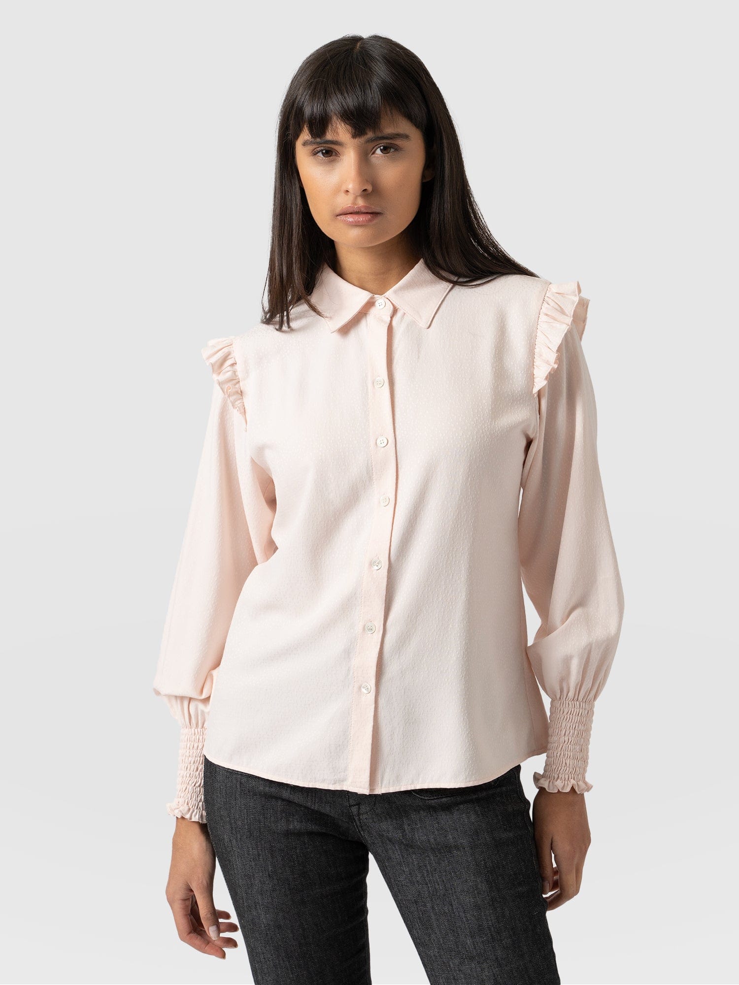 Taylor Frill Detail Blouse - Pastel Pink