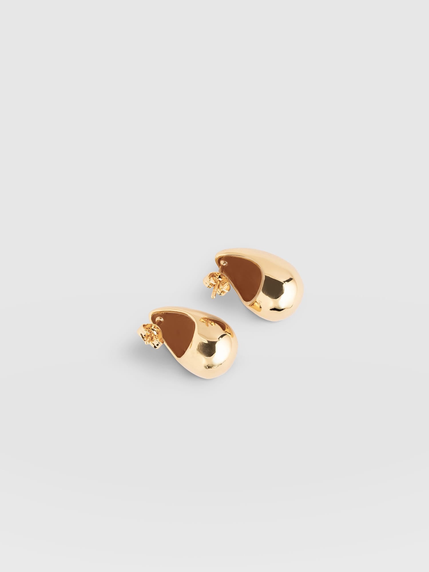 Teardrop Hammered Earrings - Gold