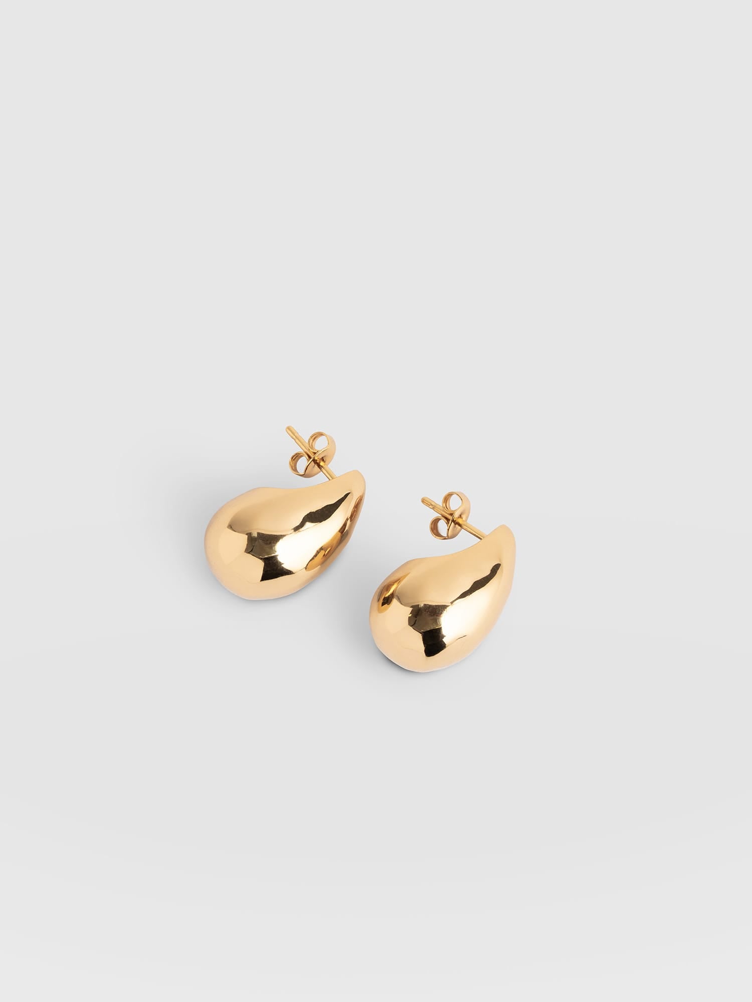 Teardrop Hammered Earrings - Gold