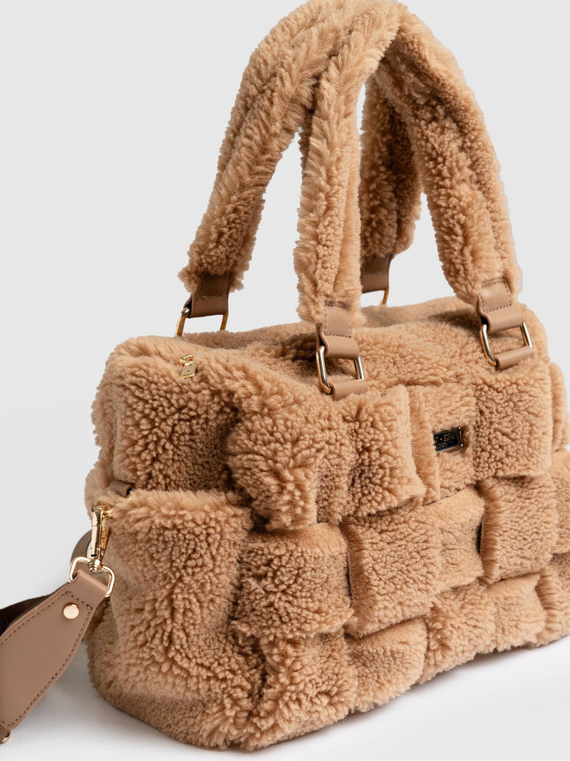 Teddy Woven Duffle Bag - Caramel