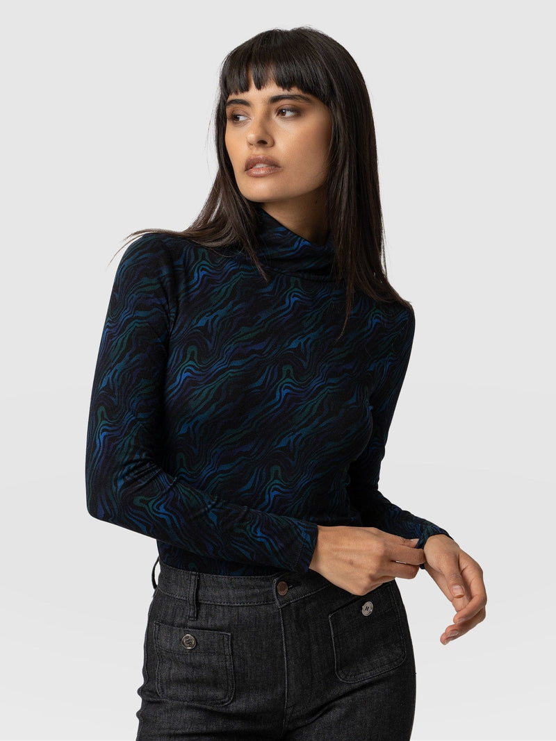 Tempest Roll Neck Top - Galactic Wave