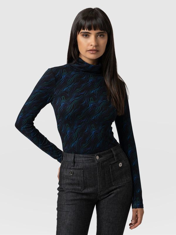 Tempest Roll Neck Top - Galactic Wave