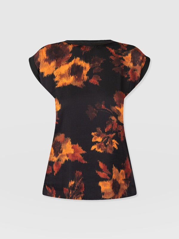 Turn Up Contrast Tee - Autumn Floral