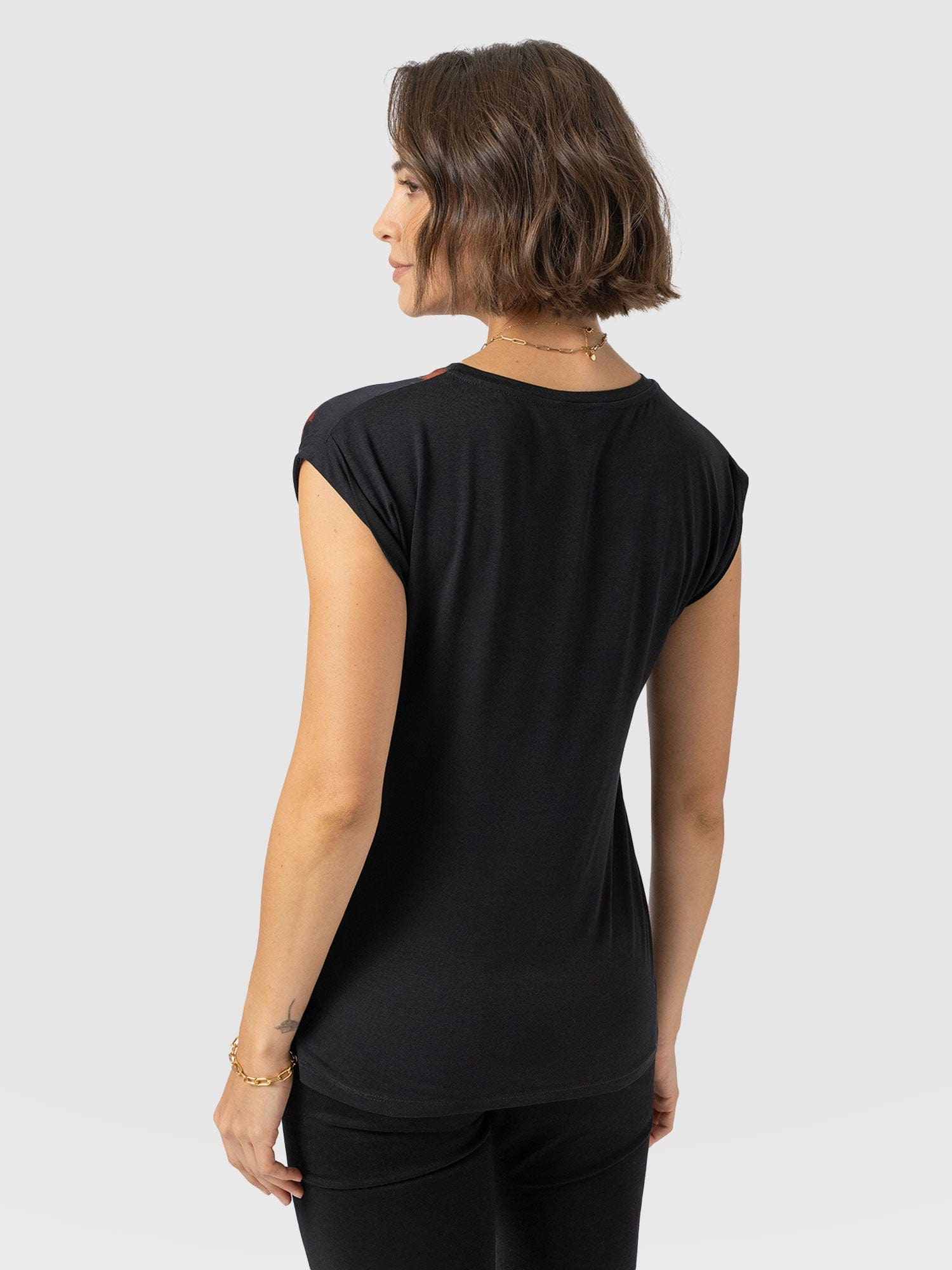 Turn Up Contrast Tee - Autumn Floral