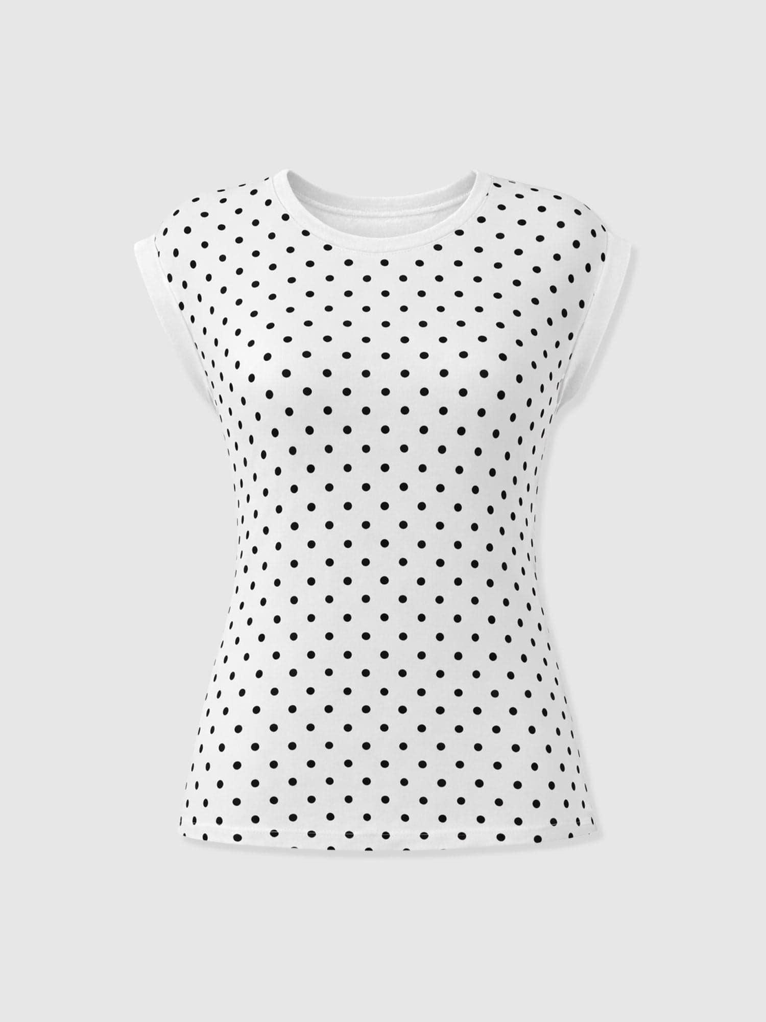 Turn Up Contrast Tee - Cream Polka Dot