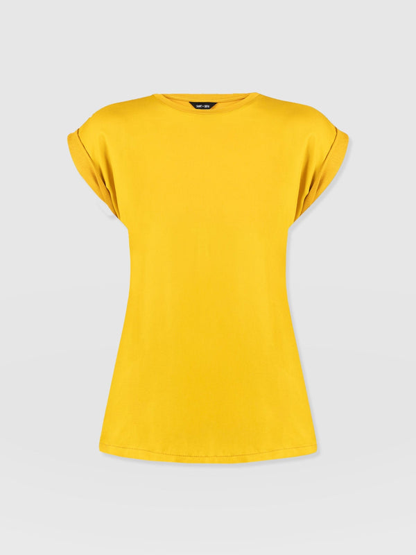 Turn Up Contrast Tee - Golden Yellow