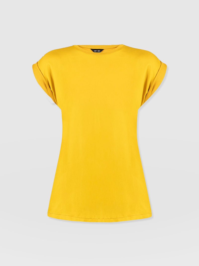 Turn Up Contrast Tee - Golden Yellow