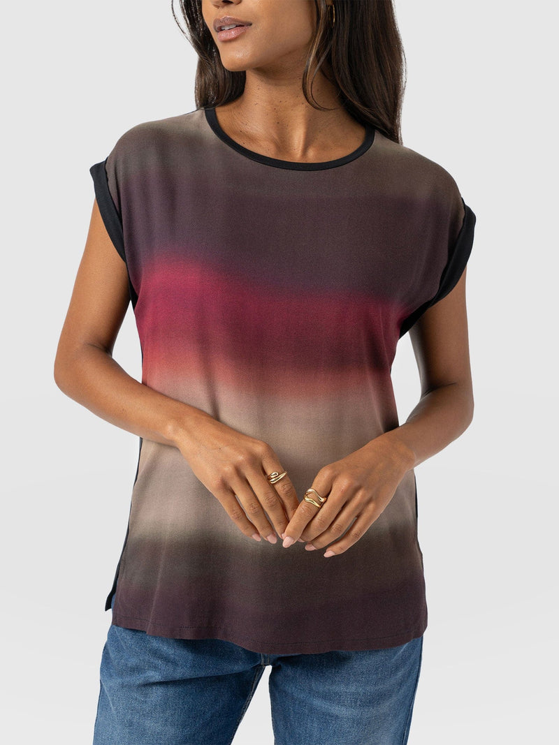 Turn Up Contrast Tee - Purple Gradient