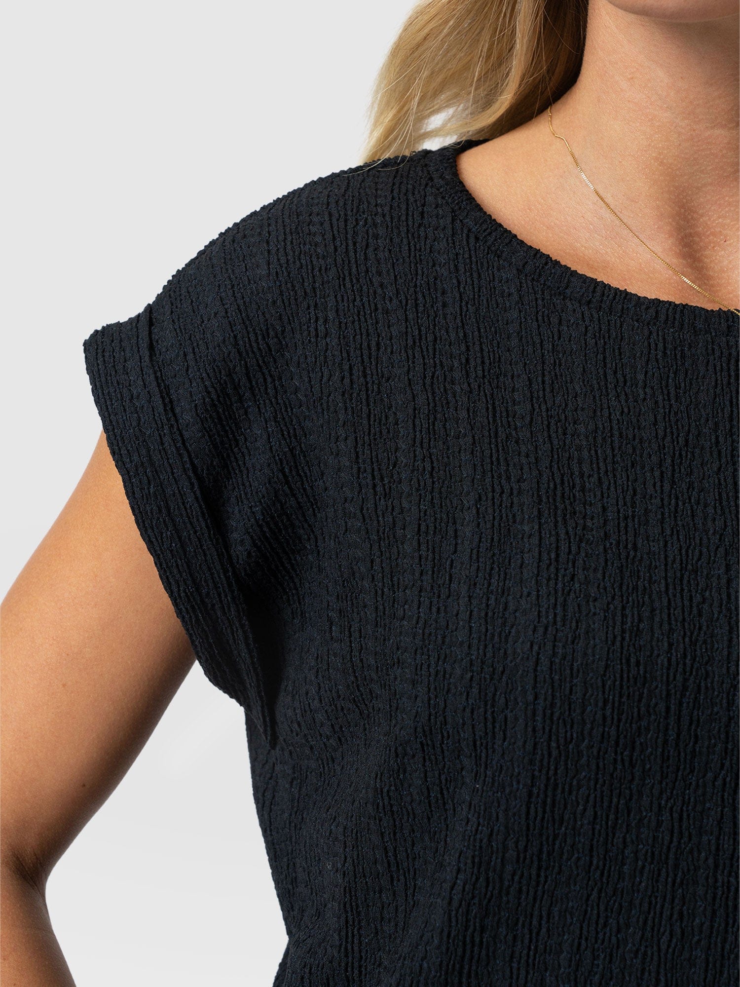 Turn Up Tee - Black Textured