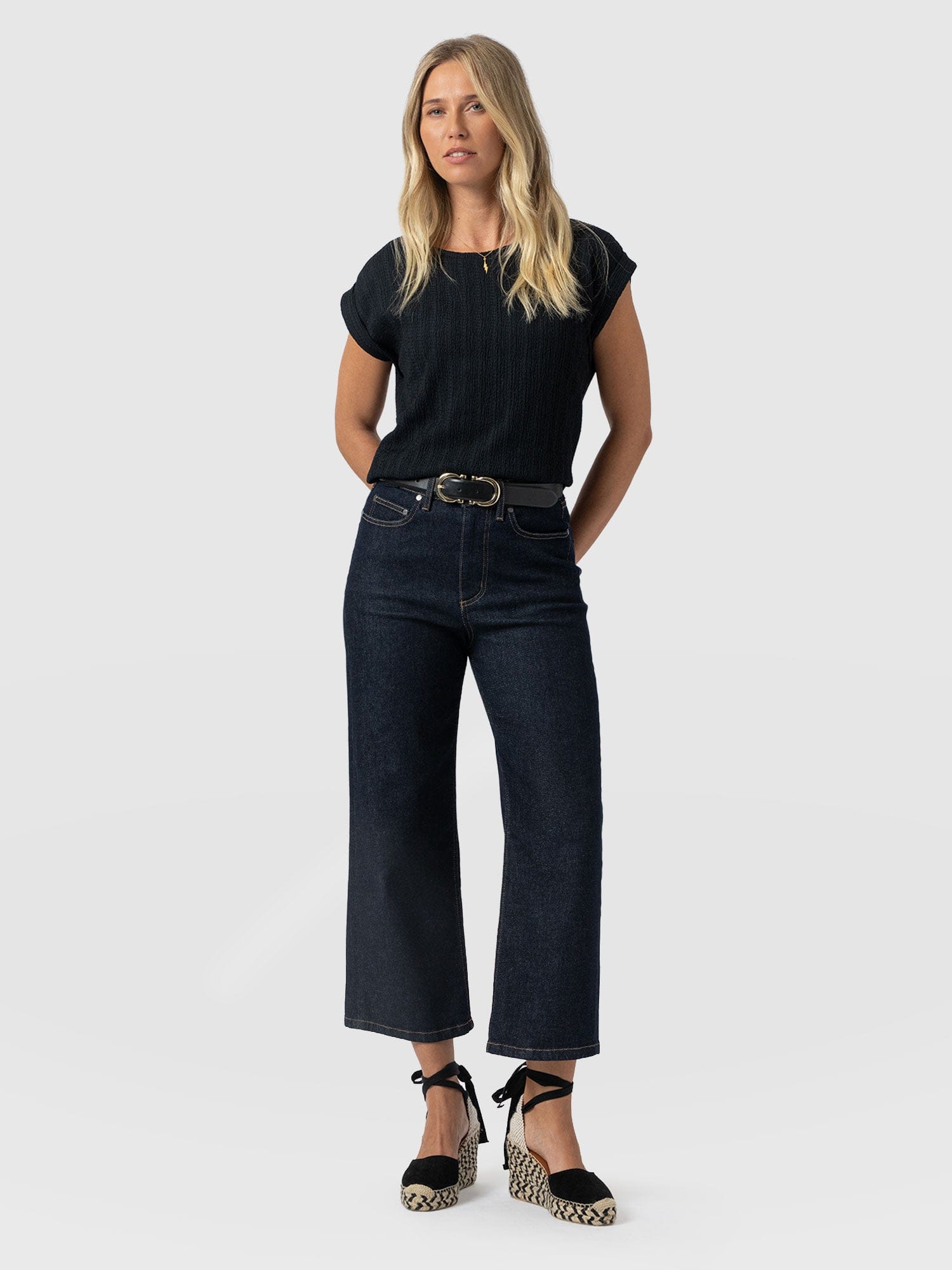 Turn Up Tee - Black Textured