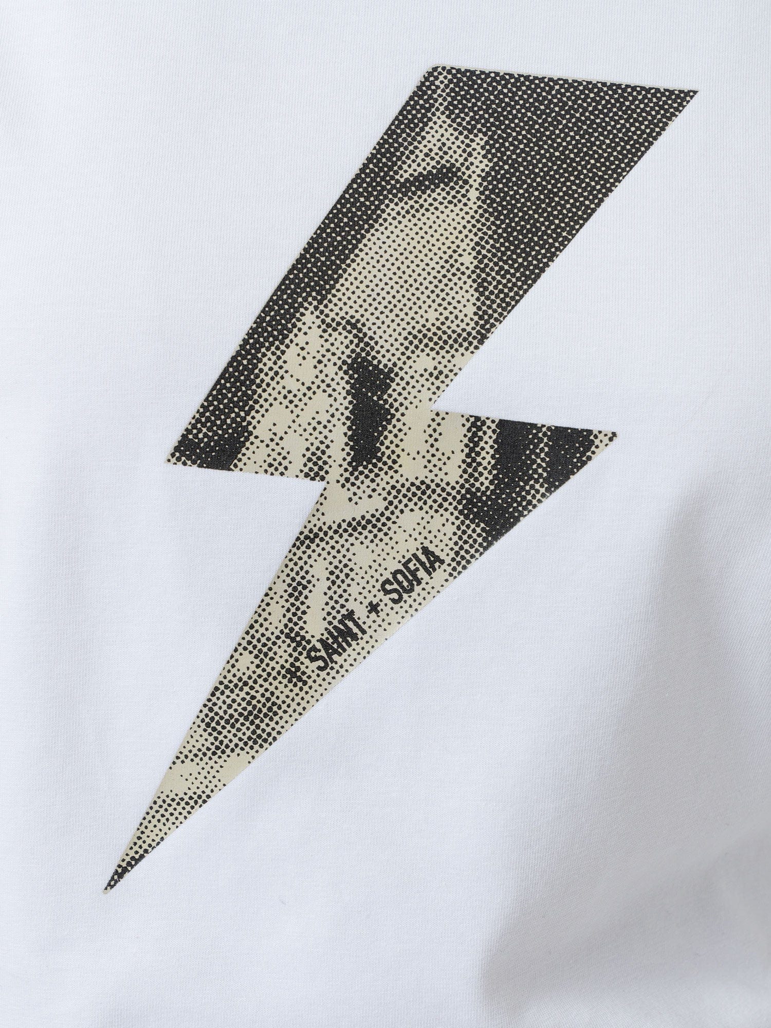 Turn Up Tee - White - Black Lightning Bolt