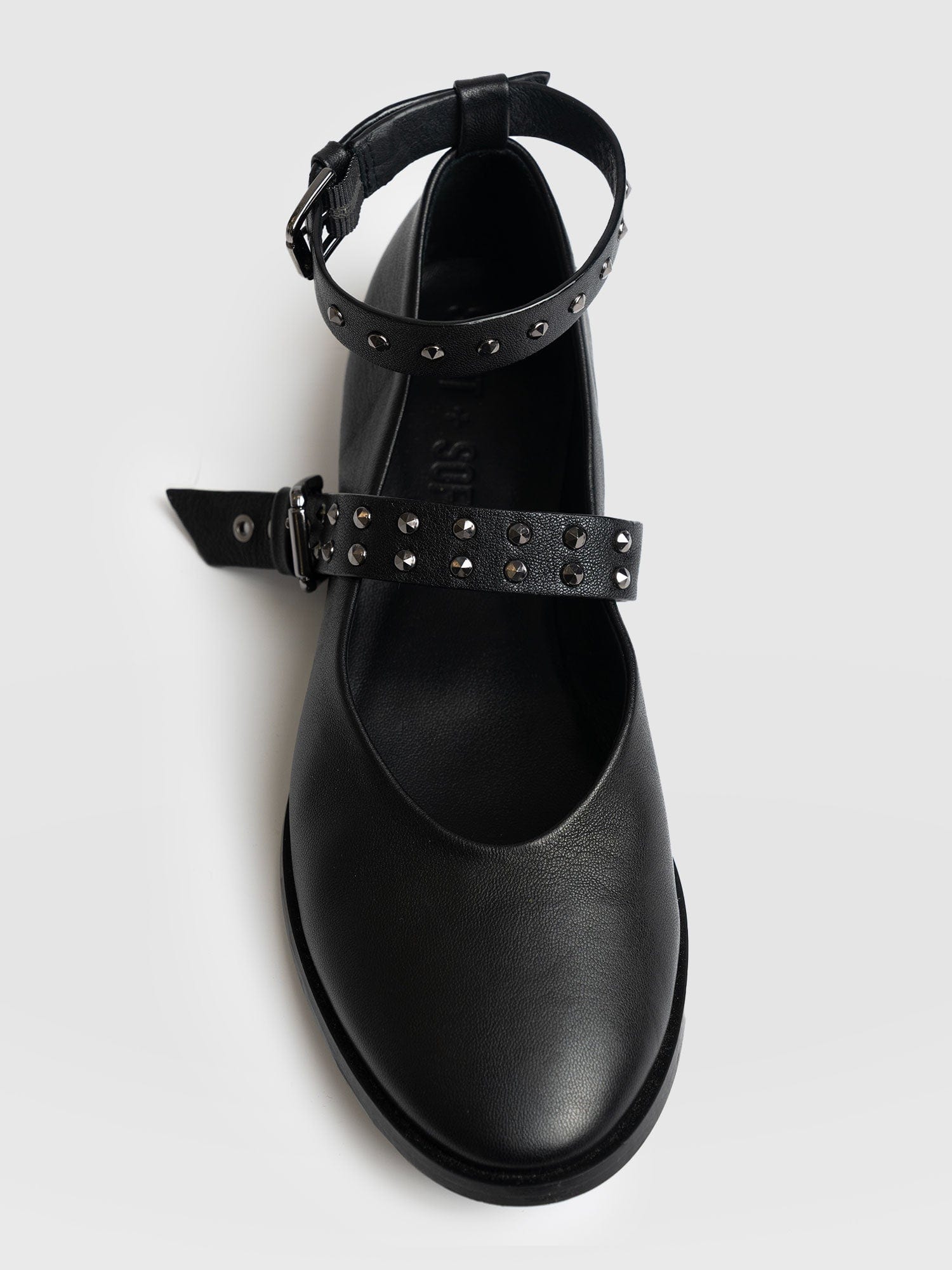 Vega Studded Ballerina Flats - Black