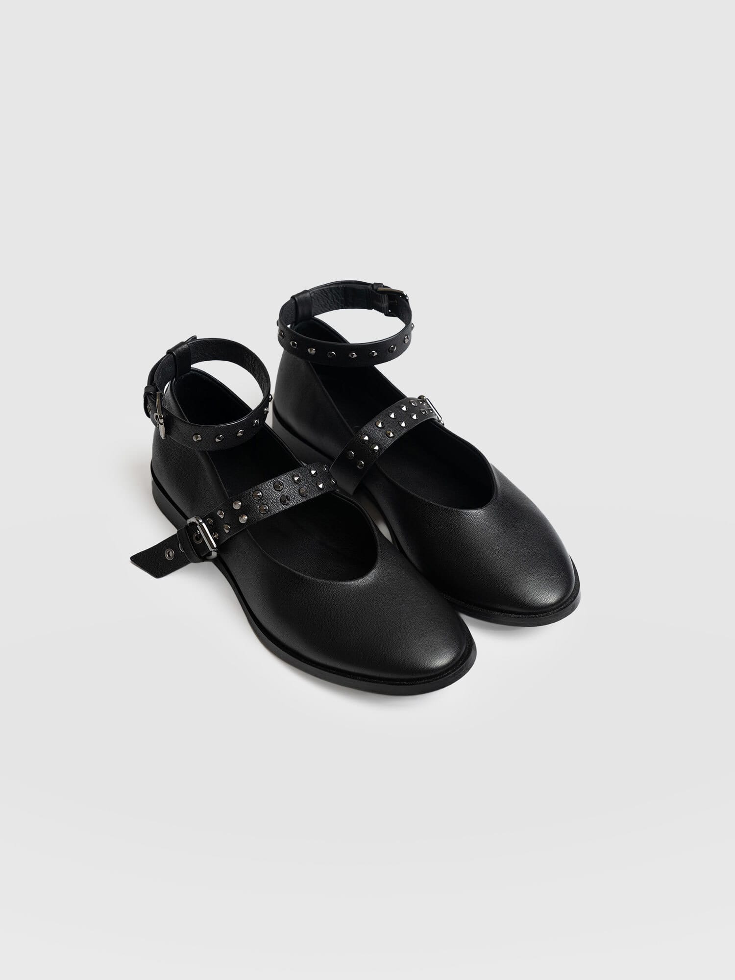 Vega Studded Ballerina Flats - Black - Women's Shoes | Saint + Sofia? UK