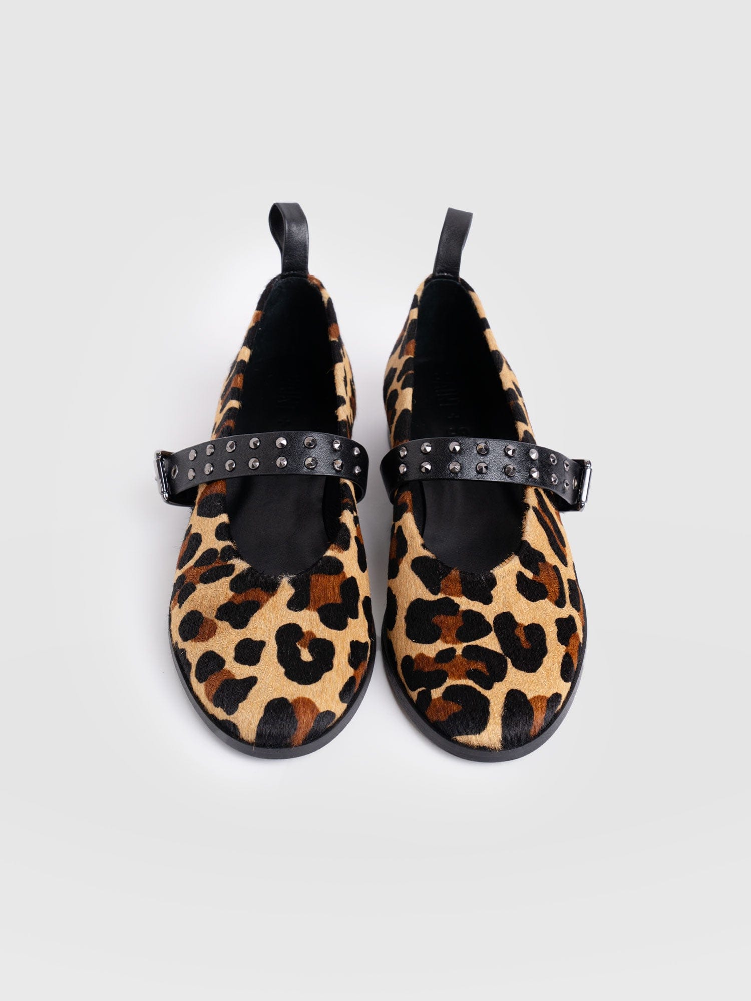 Vega Studded Ballerina Flats - Leopard