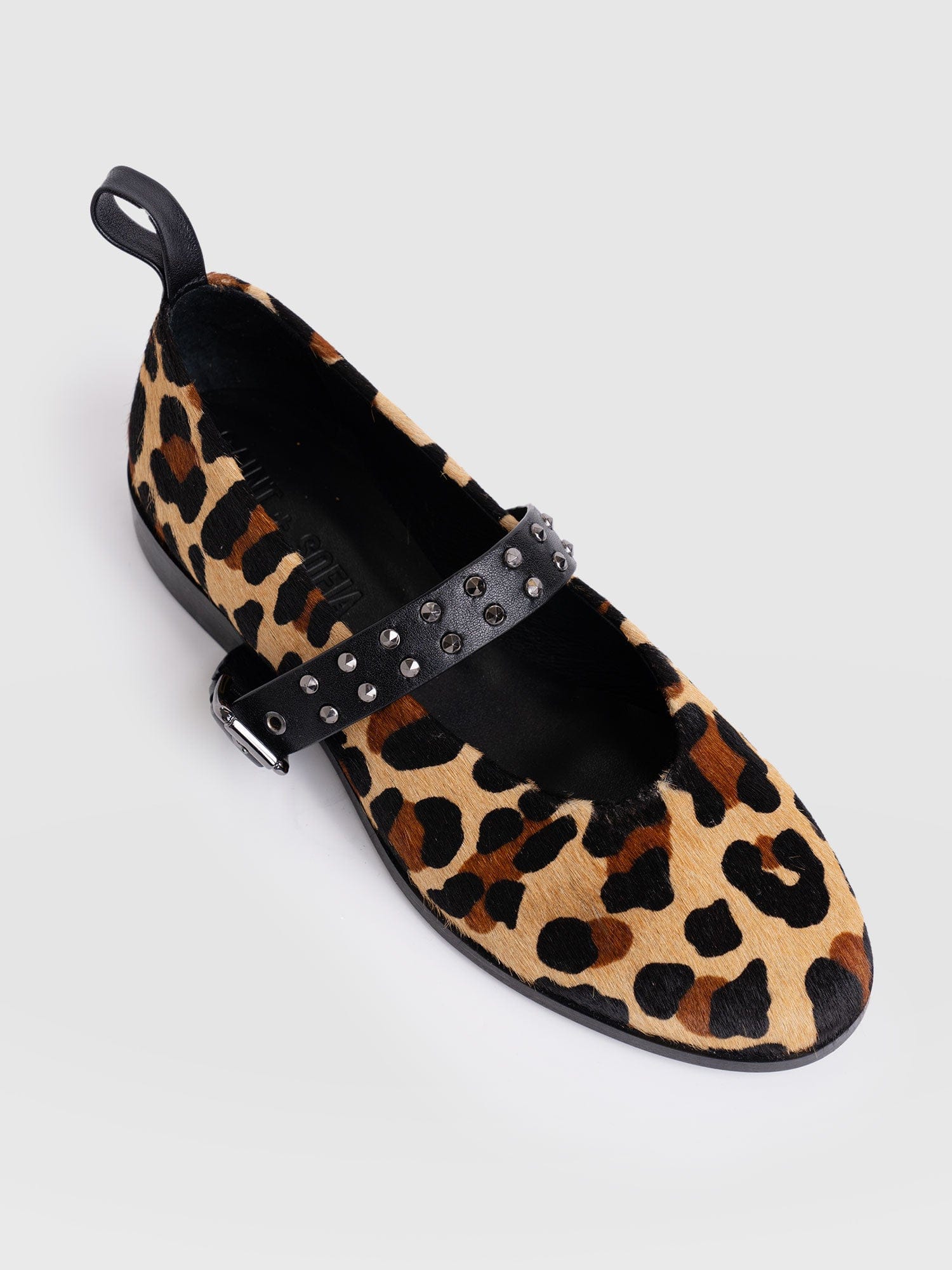 Vega Studded Ballerina Flats - Leopard