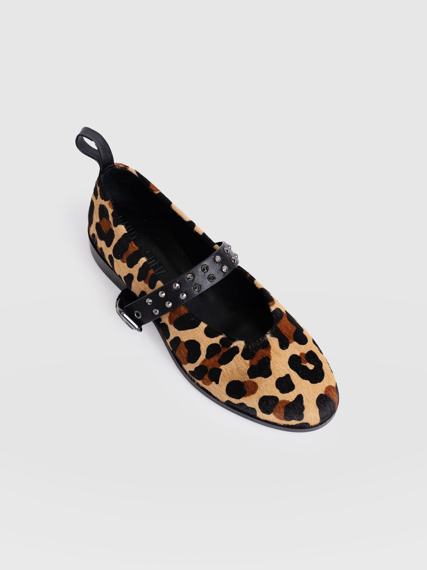 Vega Studded Ballerina Flats - Leopard
