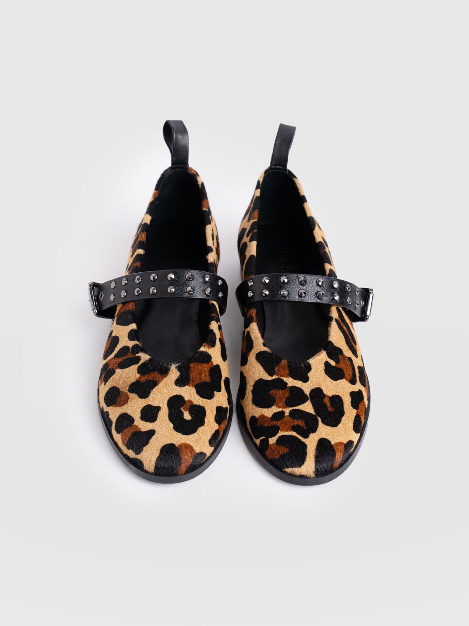 Vega Studded Ballerina Flats - Leopard