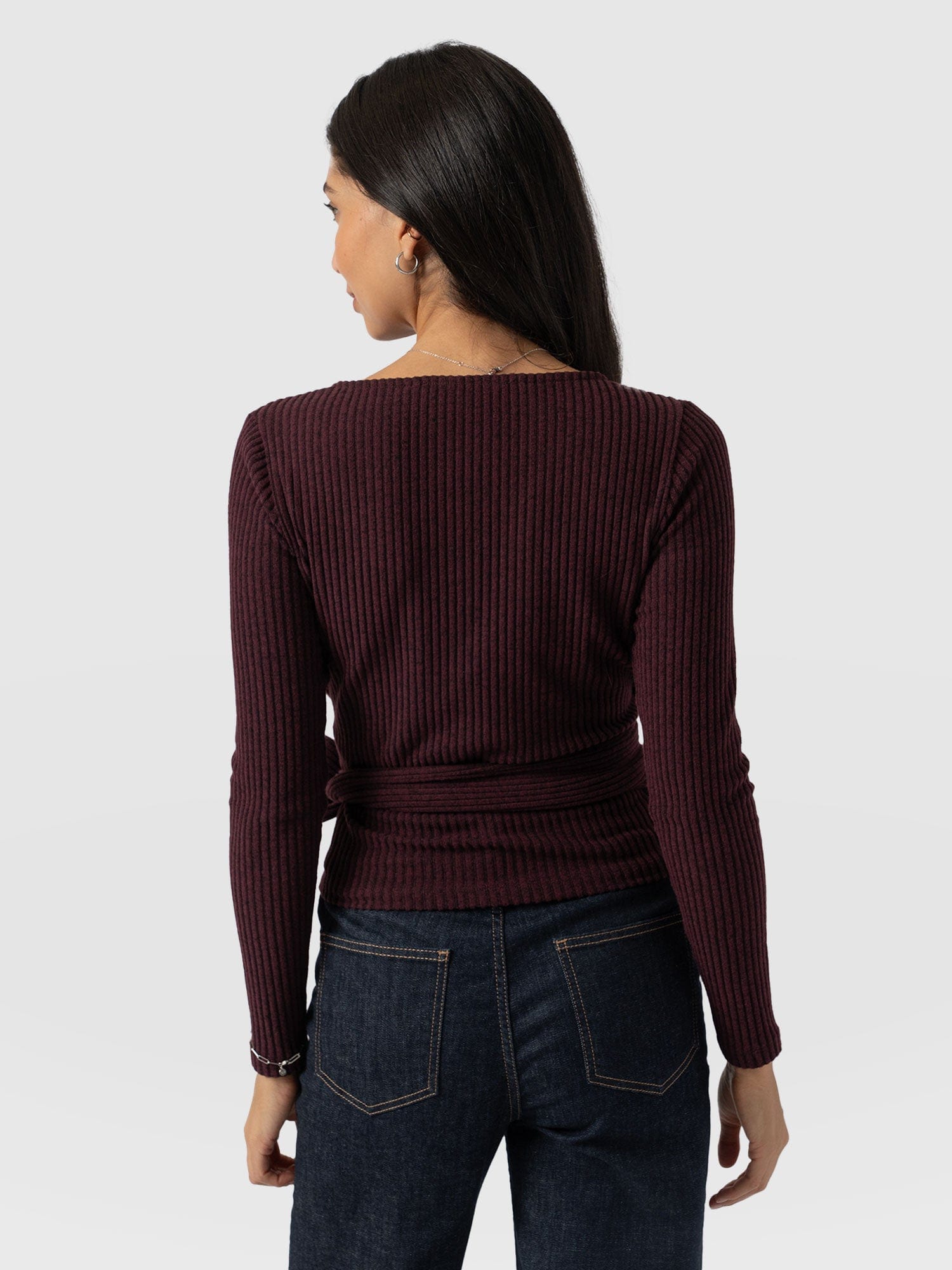 Victory Rib Top Burgundy - Women's Tops | Saint + Sofia® UK