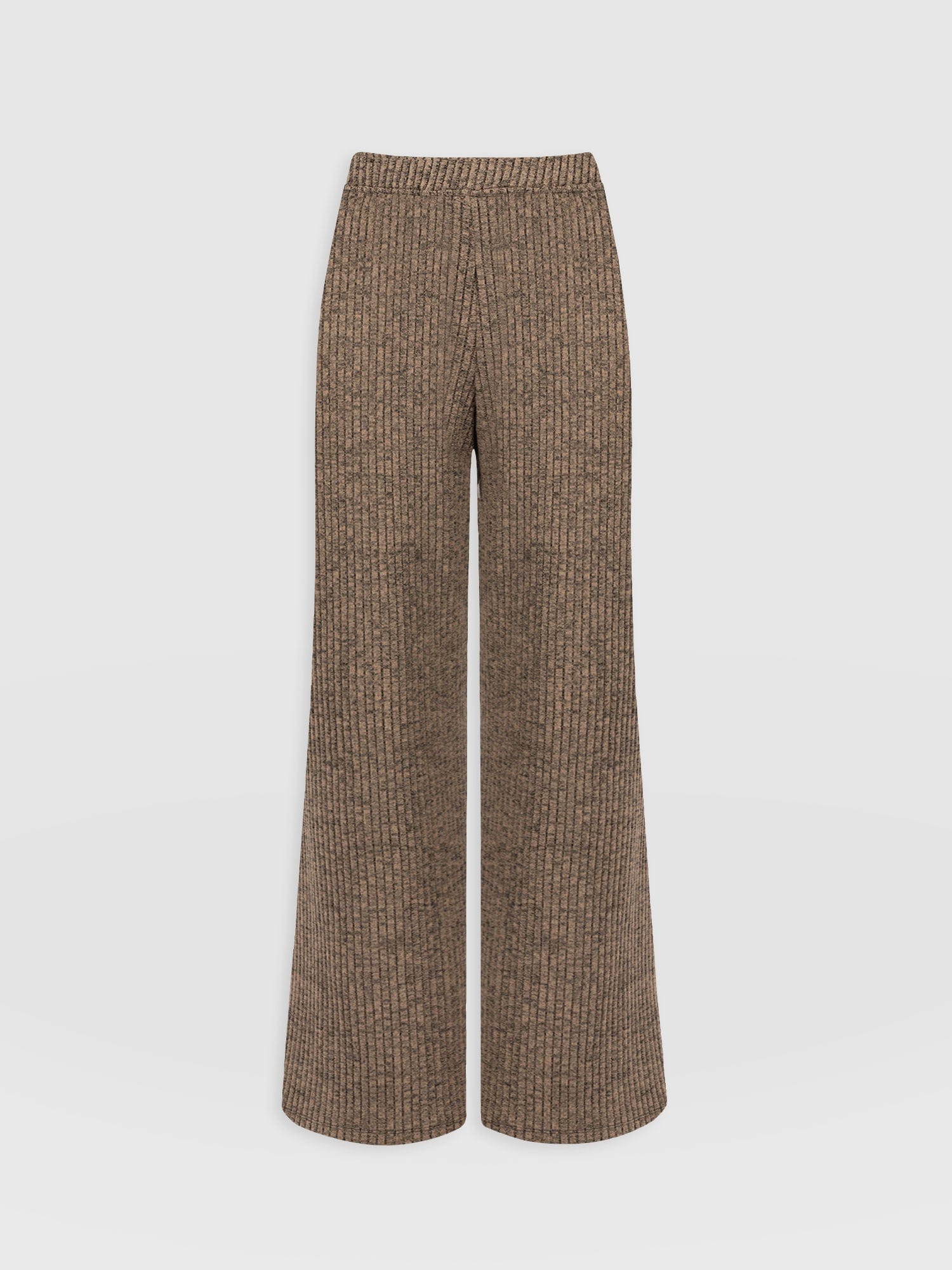 Victory Rib Wide Leg Pant Beige  - Women's Trousers | Saint + Sofia® UK