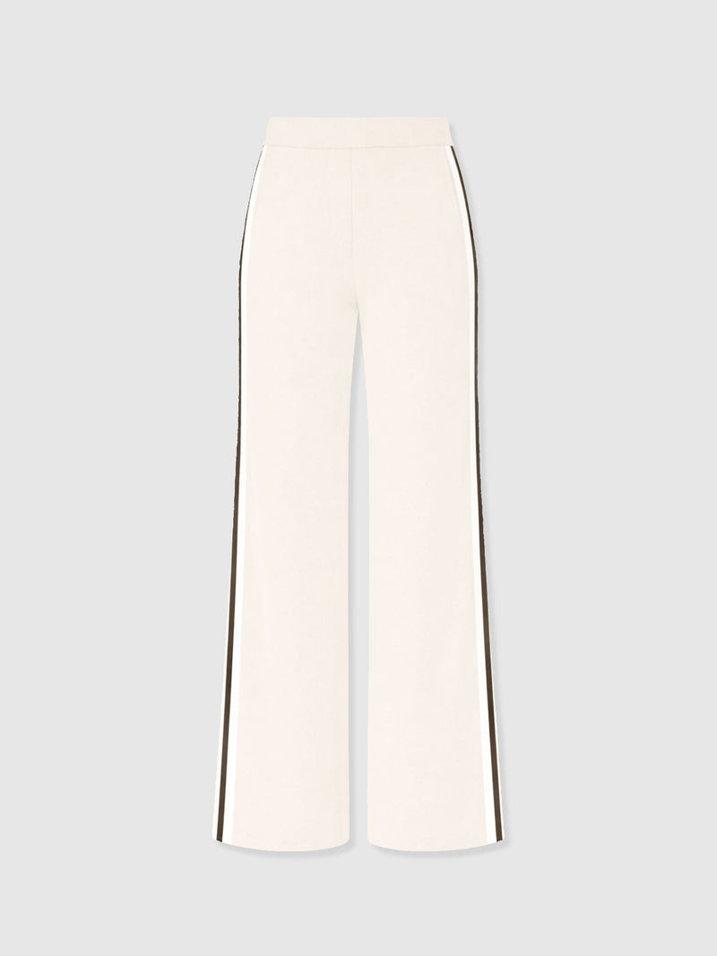 Victory Straight Leg Pant - Cream - Black Stripe