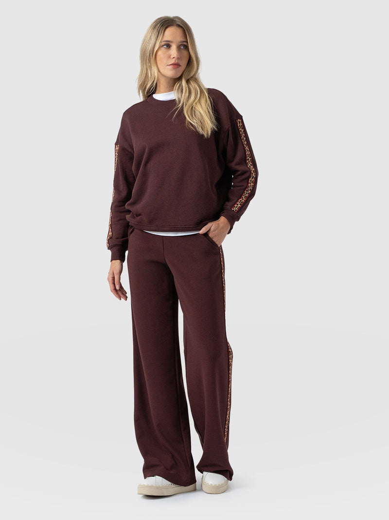 Victory Straight Leg Pant - Maroon - Leopard