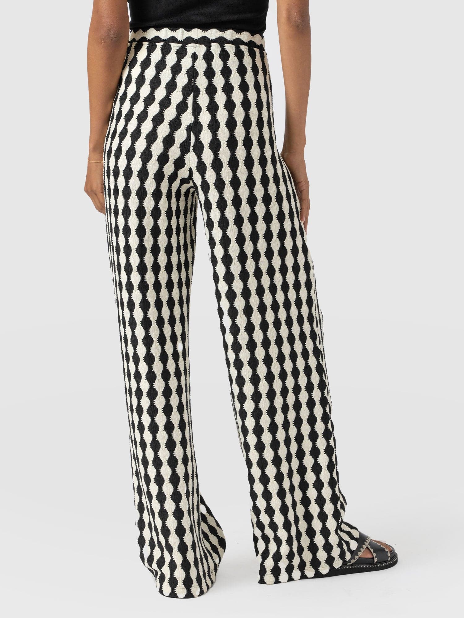 Victory Wide Leg Pant - Black/Cream