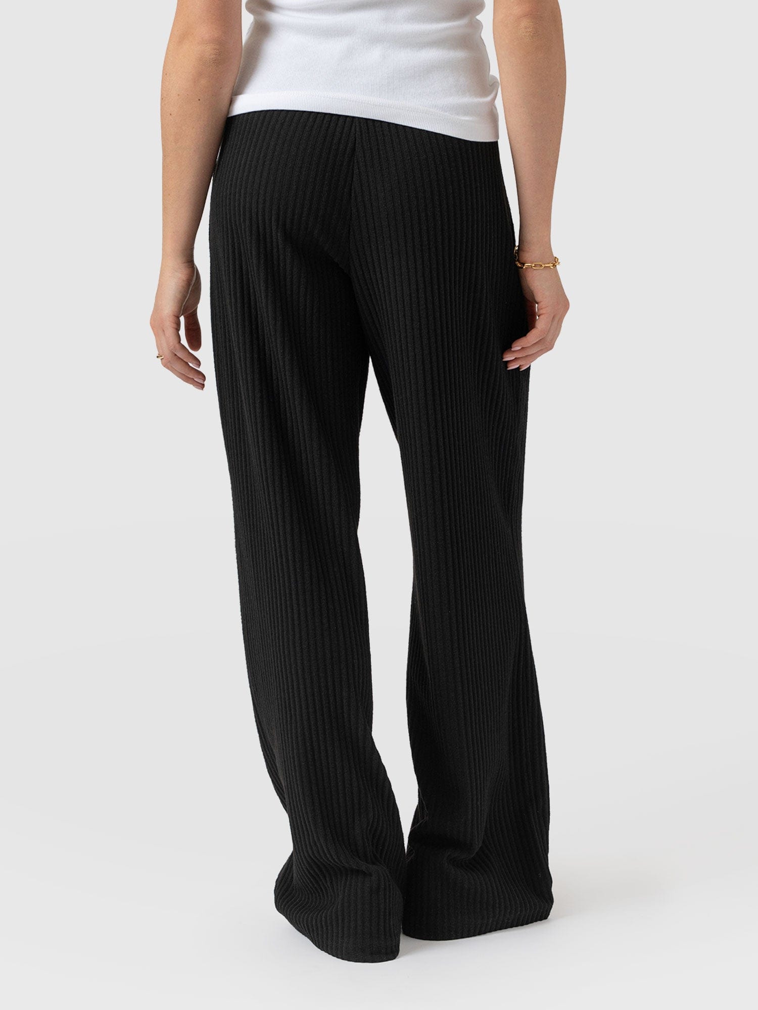 Victory Wide Leg Pant - Black Rib