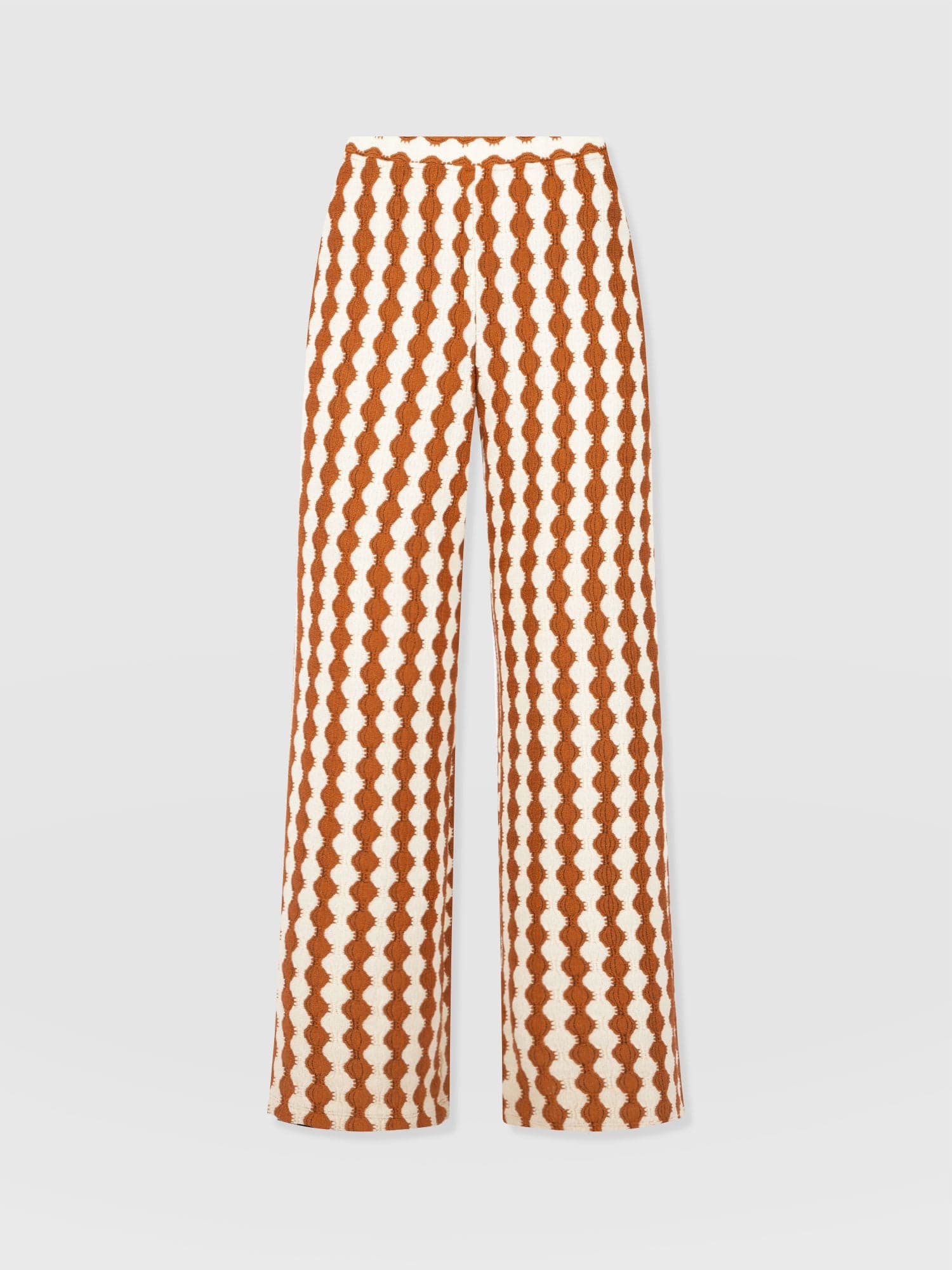Victory Wide Leg Pant - Brown/Cream - Women's Trouserss | Saint + Sofia® UK