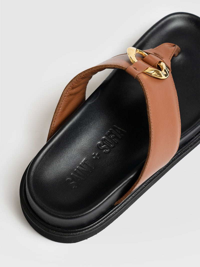 Vivienne Slides - Tan - Women's Shoes | Saint + Sofia® UK