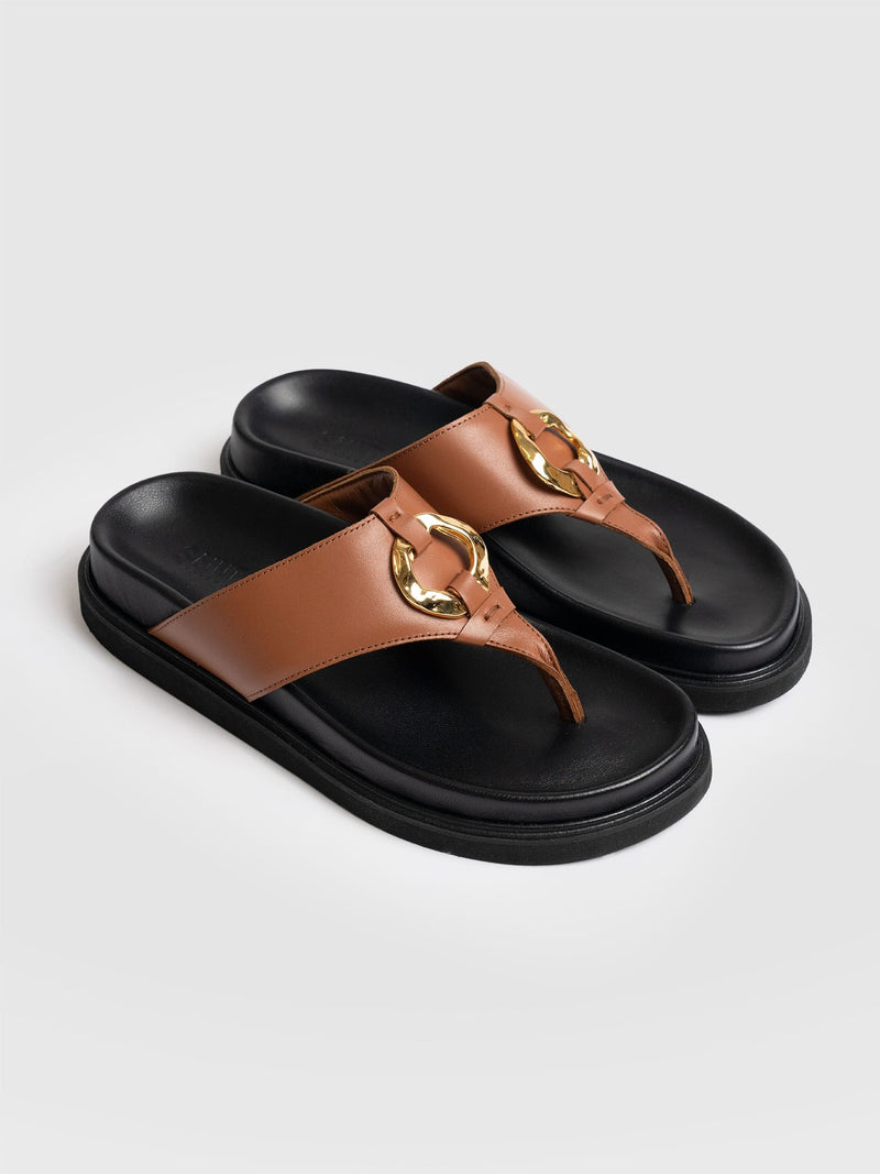 Vivienne Slides - Tan - Women's Shoes | Saint + Sofia® UK