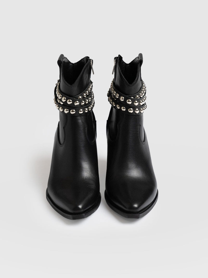 Western Studded Boot - Black