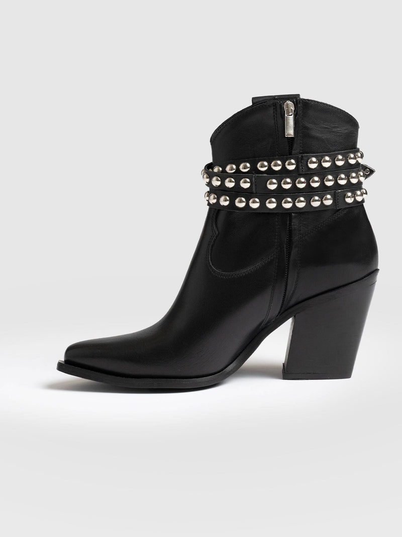 Western Studded Boot - Black