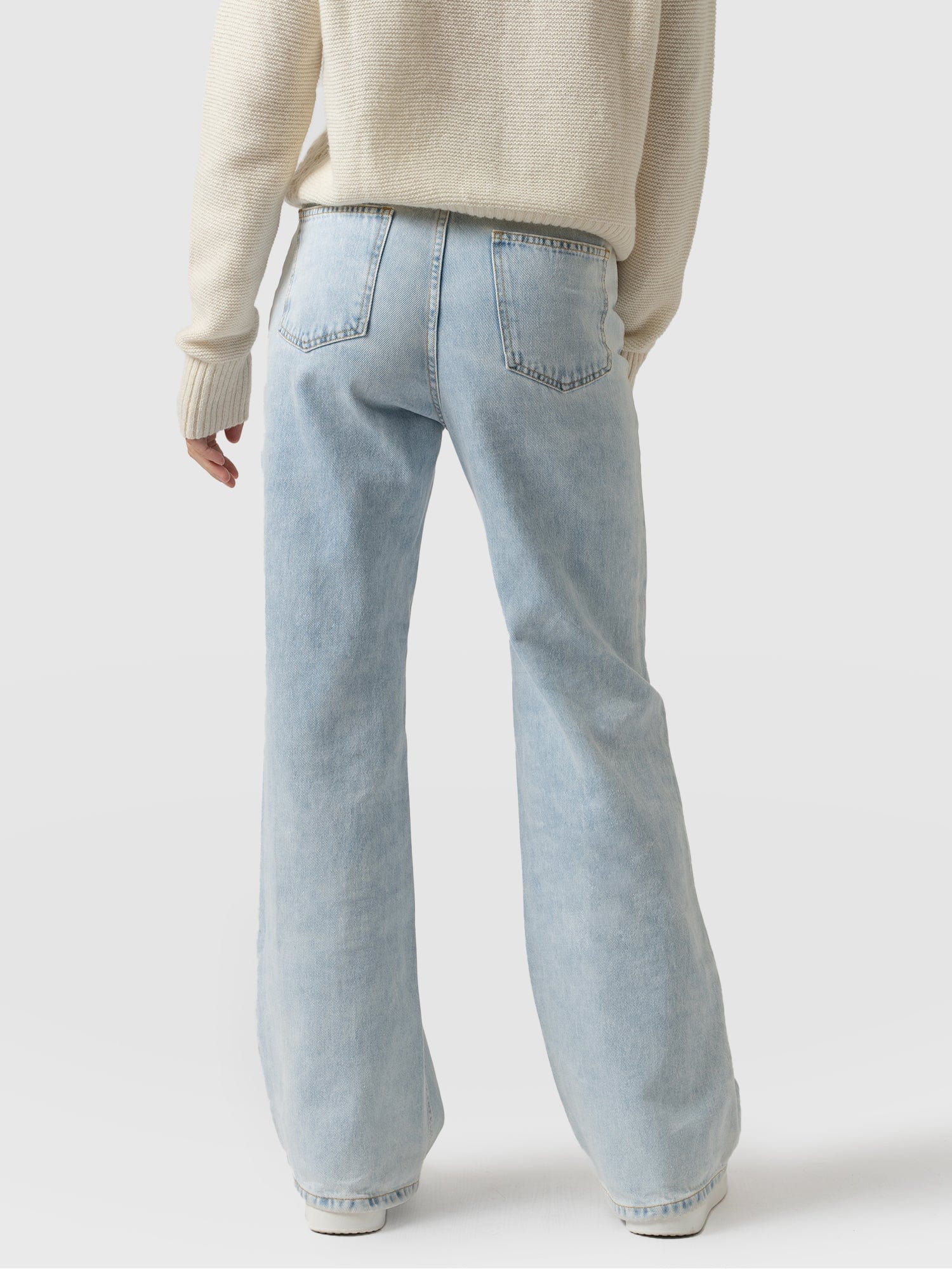 Wide Leg Jeans - Pale Blue