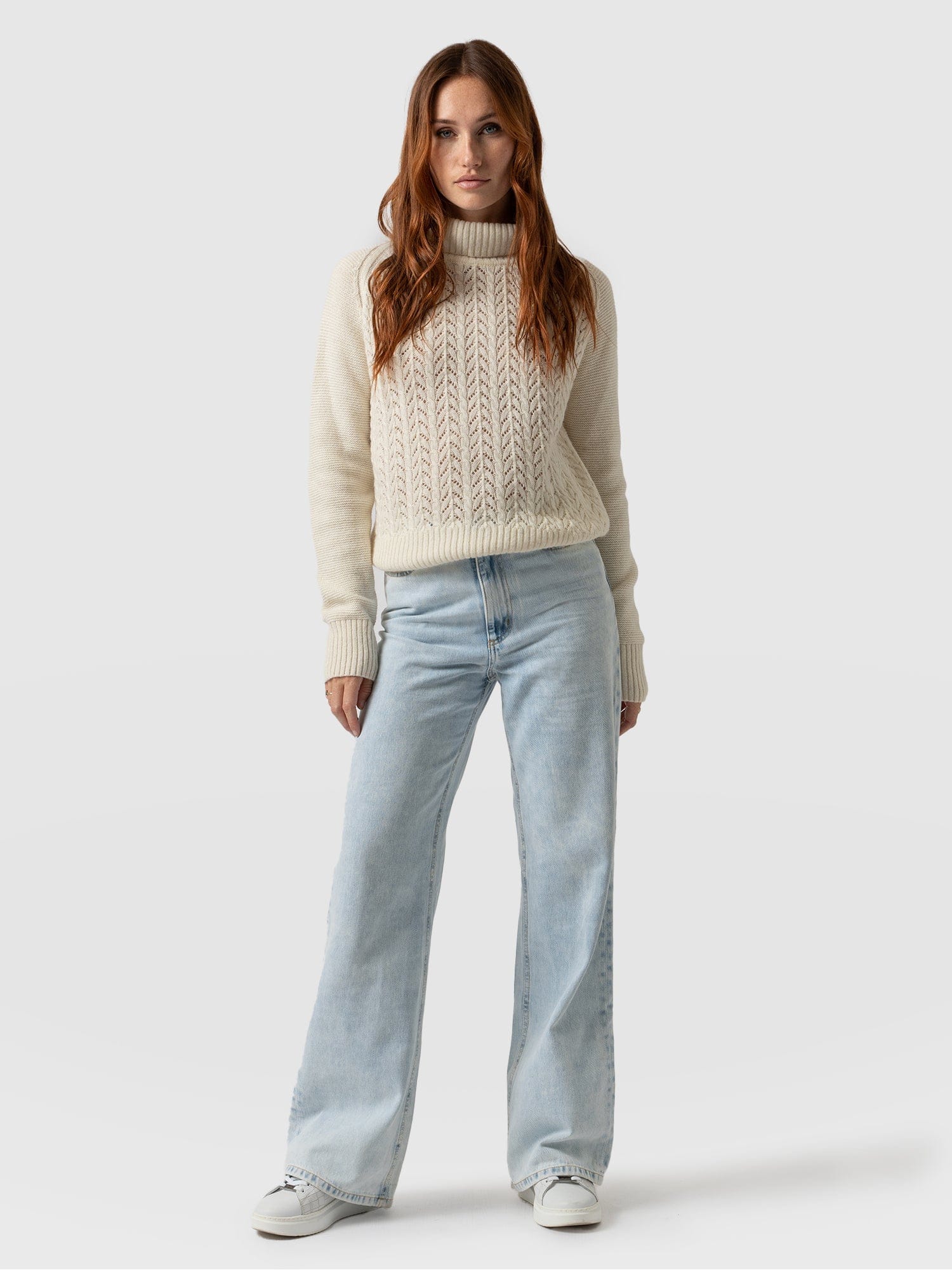 Wide Leg Jeans - Pale Blue