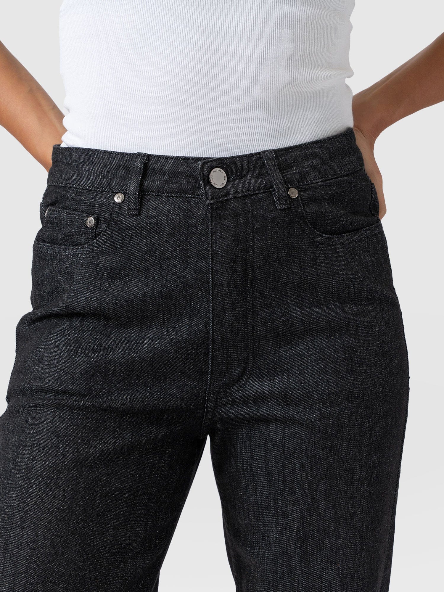 Wide Leg Jeans - Black Wash